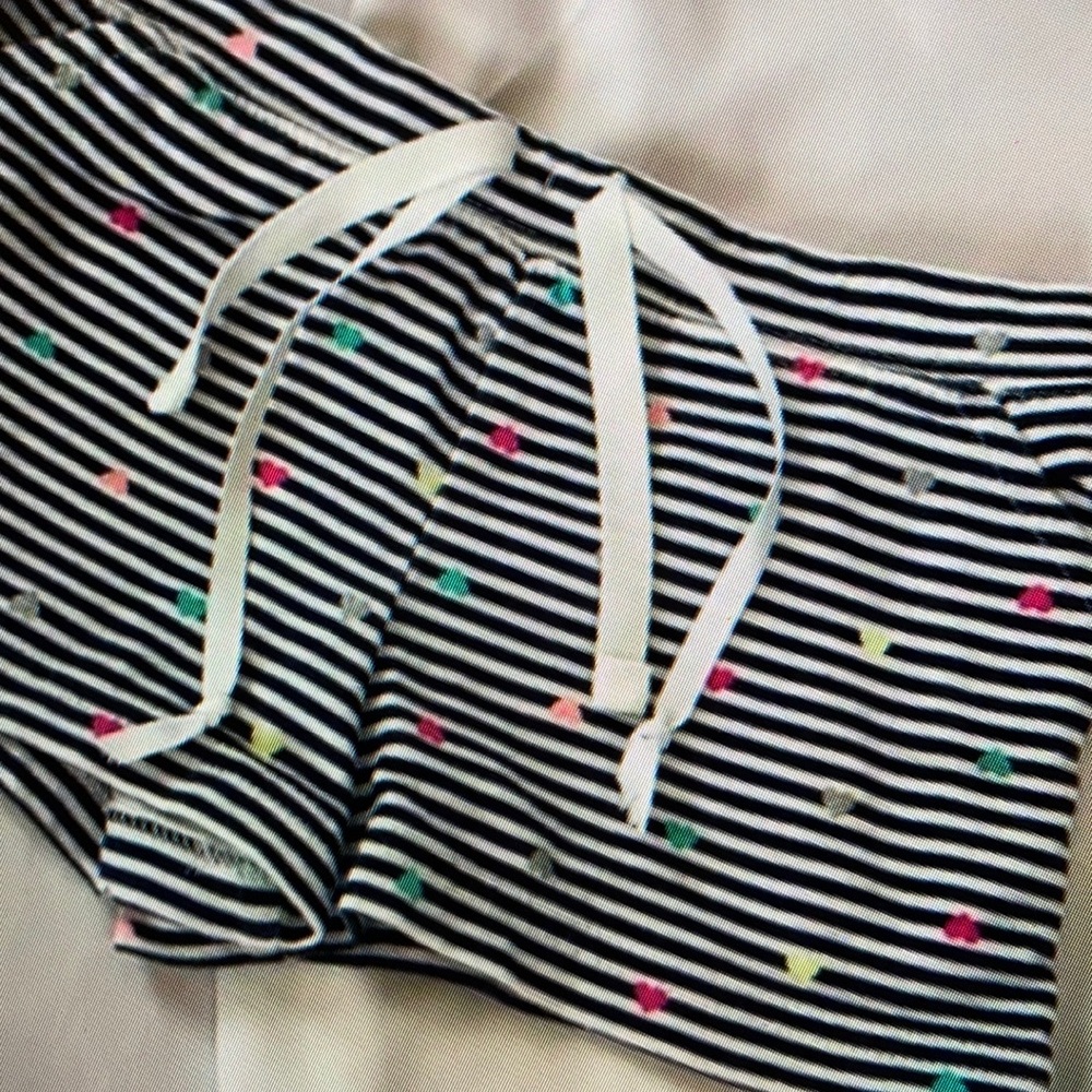 Navy striped toddler shorts